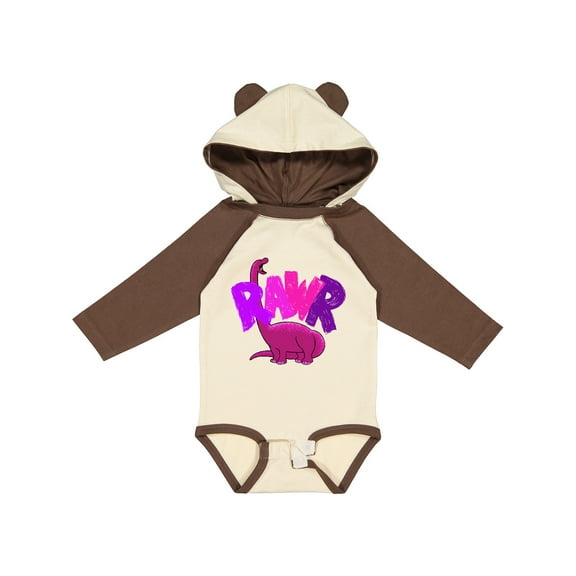 Inktastic Lil' Purple Bronto Rawr Boys or Girls Long Sleeve Baby Bodysuit