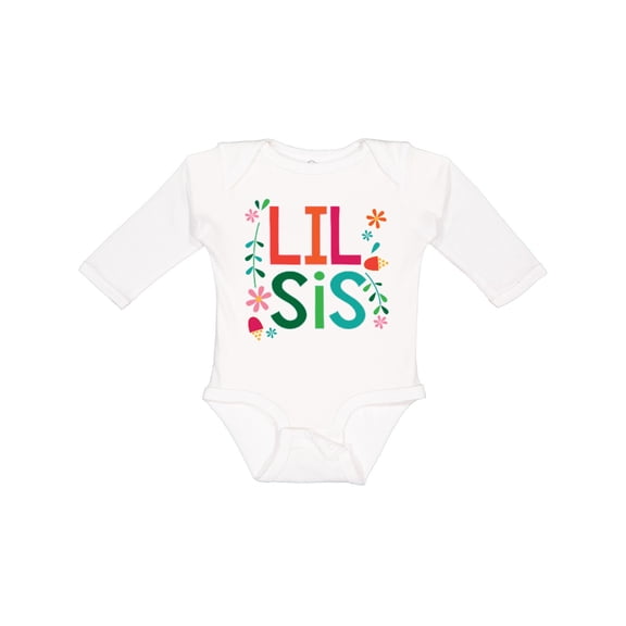 Inktastic Lil Sis Girls Sister Announcement Gift Girls Long Sleeve Baby Bodysuit