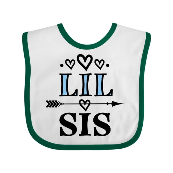 Inktastic Lil Sis Girls Sister Announcement Girls Baby Bib