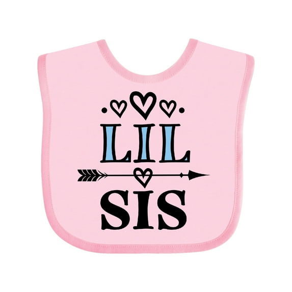 Inktastic Lil Sis Girls Sister Announcement Girls Baby Bib