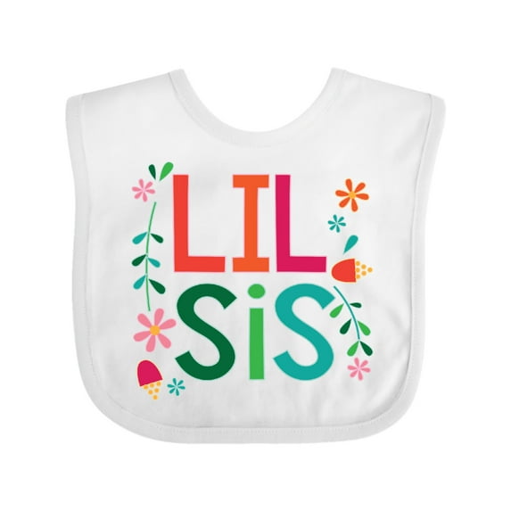 Inktastic Lil Sis Girls Sister Announcement Girls Baby Bib