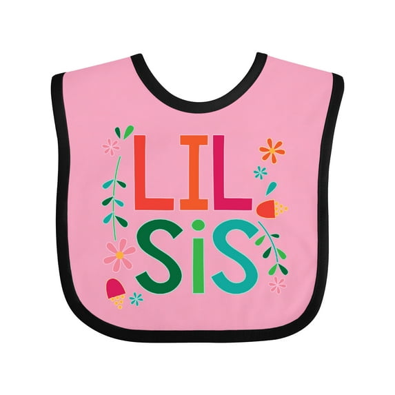 Inktastic Lil Sis Girls Sister Announcement Girls Baby Bib
