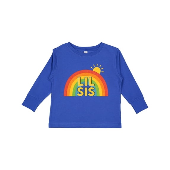 Inktastic Lil Sis Rainbow Sun Design Boys or Girls Long Sleeve Toddler T-Shirt