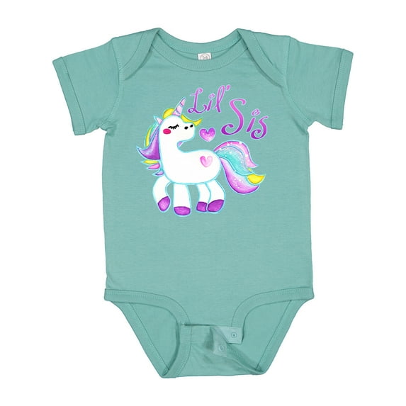 Inktastic Lil Sis Unicorn Little Sister Girls Baby Bodysuit