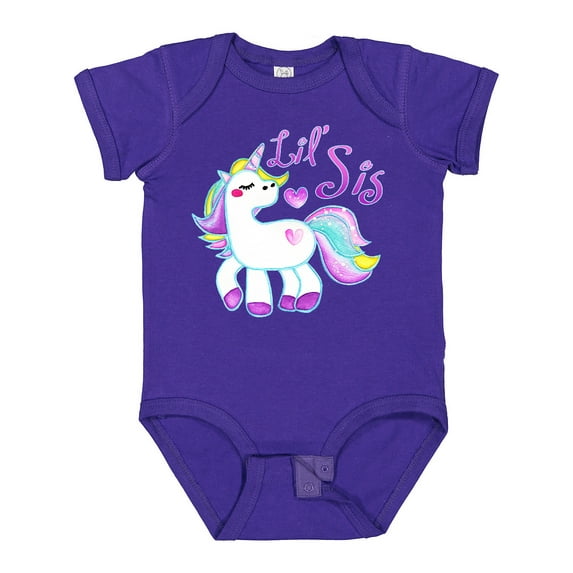 Inktastic Lil Sis Unicorn Little Sister Girls Baby Bodysuit