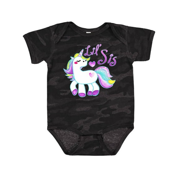 Inktastic Lil Sis Unicorn Little Sister Girls Baby Bodysuit