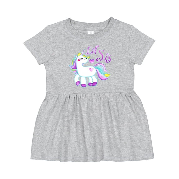 Inktastic Lil Sis Unicorn Little Sister Girls Baby Dress