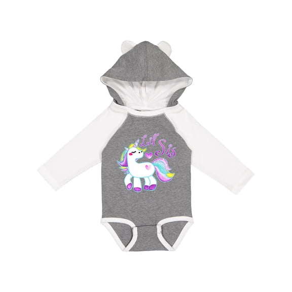 Inktastic Lil Sis Unicorn Little Sister Girls Long Sleeve Baby Bodysuit
