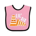 thumbnail image 1 of Inktastic Lil Sis with Construction Cones Girls Baby Bib, 1 of 4