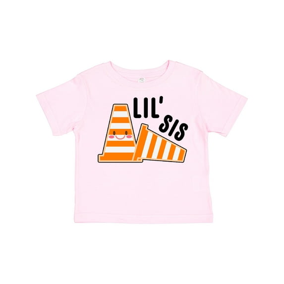 Inktastic Lil Sis with Construction Cones Girls Toddler T-Shirt