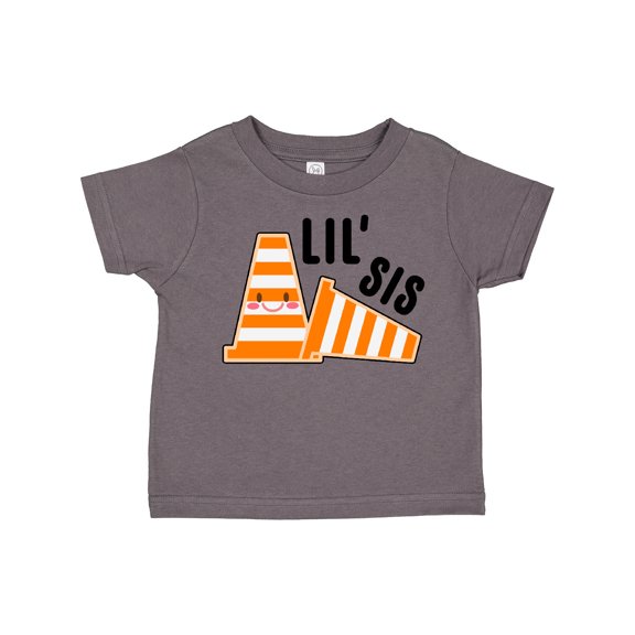 Inktastic Lil Sis with Construction Cones Girls Toddler T-Shirt