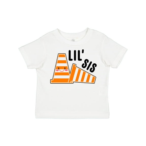 Inktastic Lil Sis with Construction Cones Girls Toddler T-Shirt
