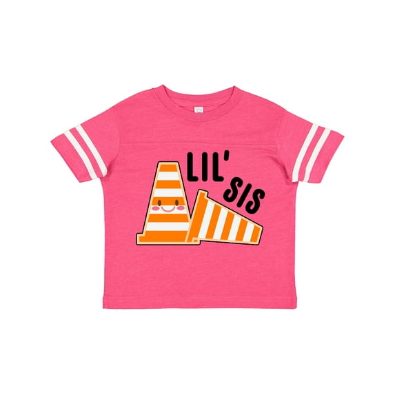 Inktastic Lil Sis with Construction Cones Girls Toddler T-Shirt