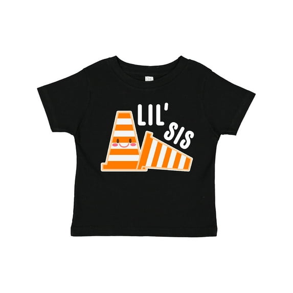 Inktastic Lil Sis with Construction Cones Girls Toddler T-Shirt