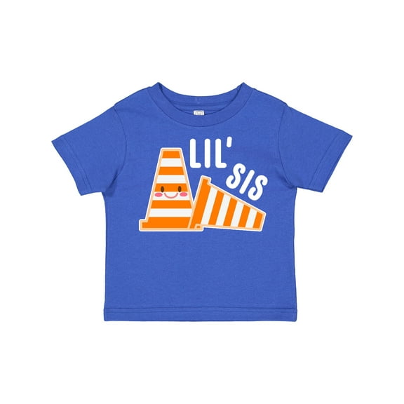 Inktastic Lil Sis with Construction Cones Girls Toddler T-Shirt