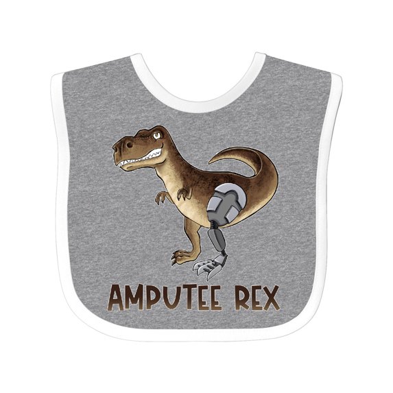 Inktastic Limb Loss Awareness Amputee Rex with Prosthetic Leg Boys or Girls Baby Bib
