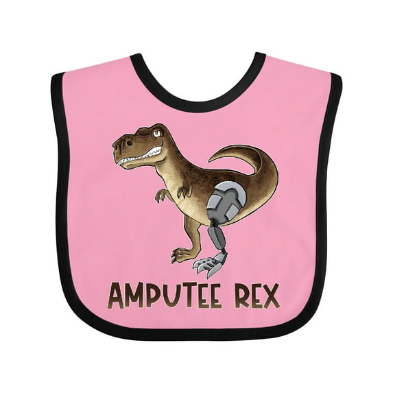 Inktastic Limb Loss Awareness Amputee Rex with Prosthetic Leg Boys or Girls Baby Bib
