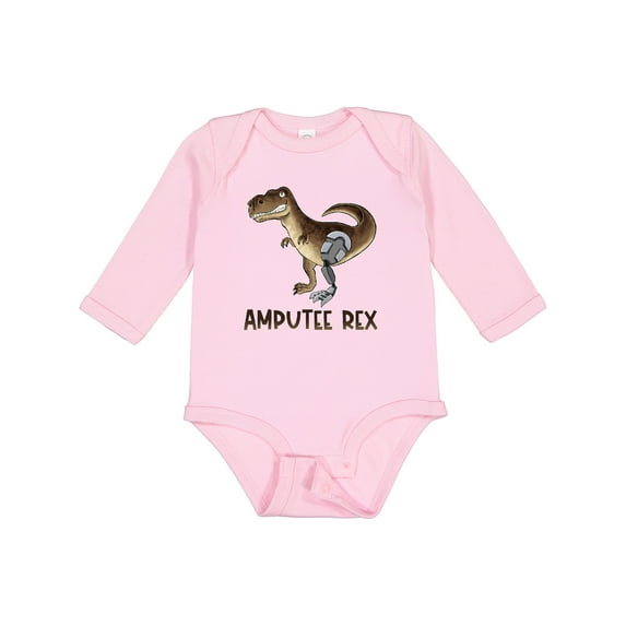 Inktastic Limb Loss Awareness Amputee Rex with Prosthetic Leg Boys or Girls Long Sleeve Baby Bodysuit