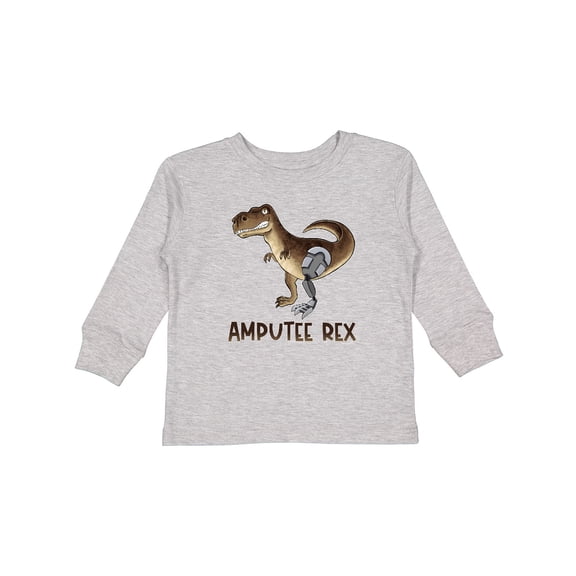 Inktastic Limb Loss Awareness Amputee Rex with Prosthetic Leg Boys or Girls Long Sleeve Toddler T-Shirt