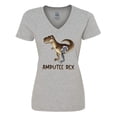 thumbnail image 1 of Inktastic Limb Loss Awareness Amputee Rex with Prosthetic Leg Women's V-Neck T-Shirt, 1 of 5