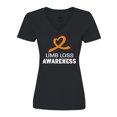 thumbnail image 1 of Inktastic Limb Loss Awareness Heart Orange Ribbon Women's V-Neck T-Shirt, 1 of 5