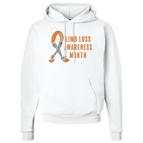 Inktastic Limb Loss Awareness Prosthetic Leg and Arm Orange Ribbon Adult Hoodie Sweatshirt