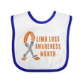 thumbnail image 1 of Inktastic Limb Loss Awareness Prosthetic Leg and Arm Orange Ribbon Boys or Girls Baby Bib, 1 of 4