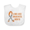 thumbnail image 1 of Inktastic Limb Loss Awareness Prosthetic Leg and Arm Orange Ribbon Boys or Girls Baby Bib, 1 of 4
