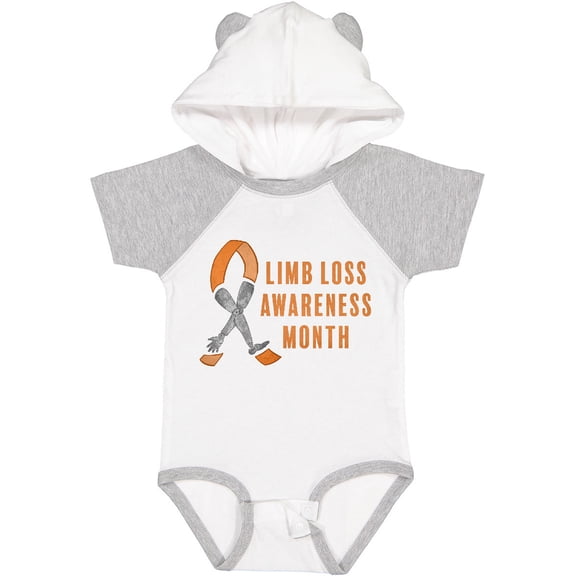 Inktastic Limb Loss Awareness Prosthetic Leg and Arm Orange Ribbon Boys or Girls Baby Bodysuit