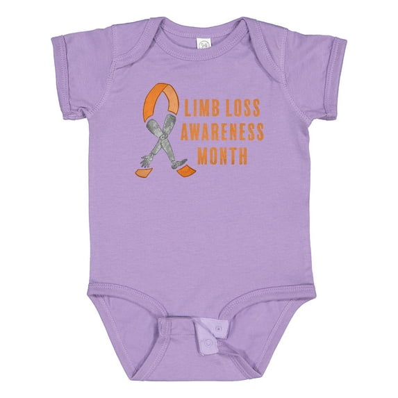 Inktastic Limb Loss Awareness Prosthetic Leg and Arm Orange Ribbon Boys or Girls Baby Bodysuit