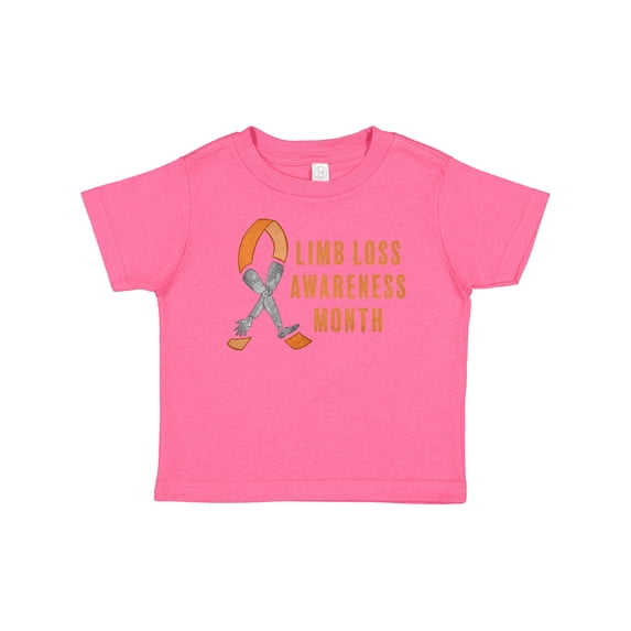 Inktastic Limb Loss Awareness Prosthetic Leg and Arm Orange Ribbon Boys or Girls Baby T-Shirt