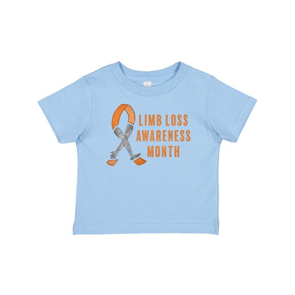 Inktastic Limb Loss Awareness Prosthetic Leg and Arm Orange Ribbon Boys or Girls Baby T-Shirt