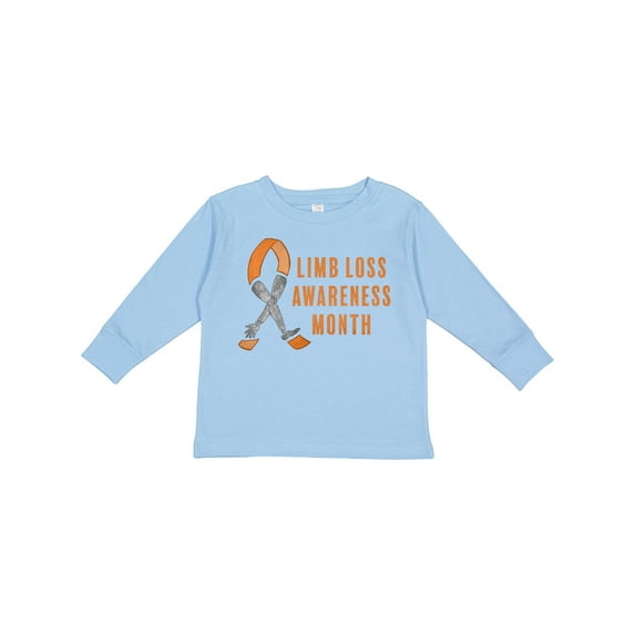 Inktastic Limb Loss Awareness Prosthetic Leg and Arm Orange Ribbon Boys or Girls Long Sleeve Toddler T-Shirt