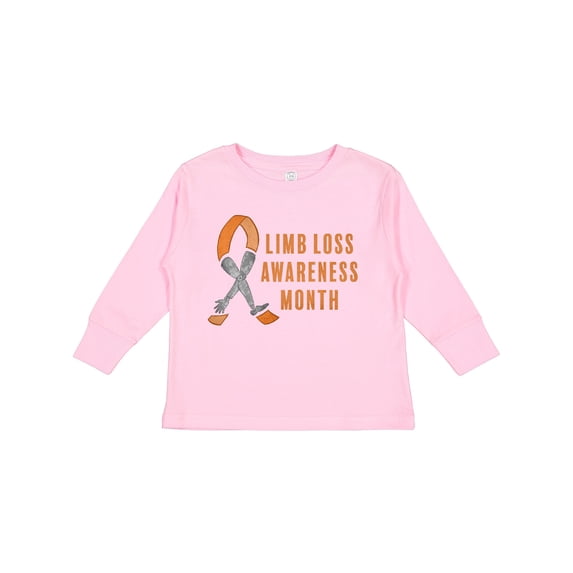 Inktastic Limb Loss Awareness Prosthetic Leg and Arm Orange Ribbon Boys or Girls Long Sleeve Toddler T-Shirt
