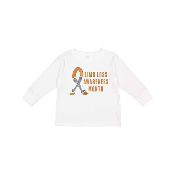 Inktastic Limb Loss Awareness Prosthetic Leg and Arm Orange Ribbon Boys or Girls Long Sleeve Toddler T-Shirt