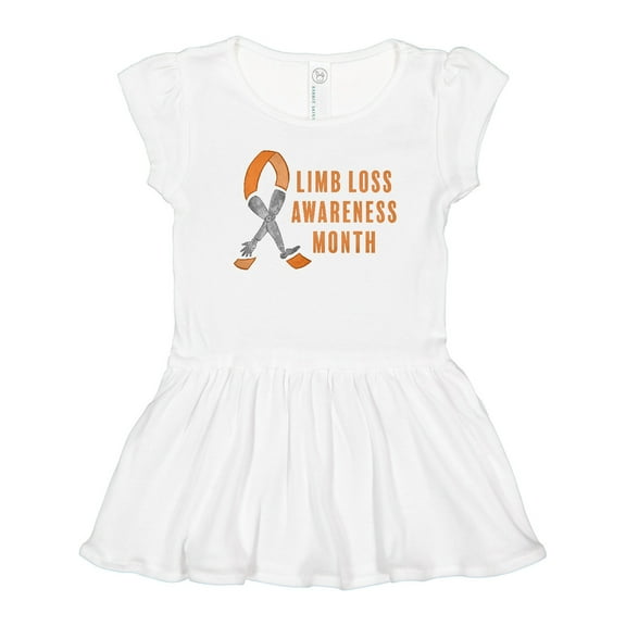Inktastic Limb Loss Awareness Prosthetic Leg and Arm Orange Ribbon Girls Toddler Dress