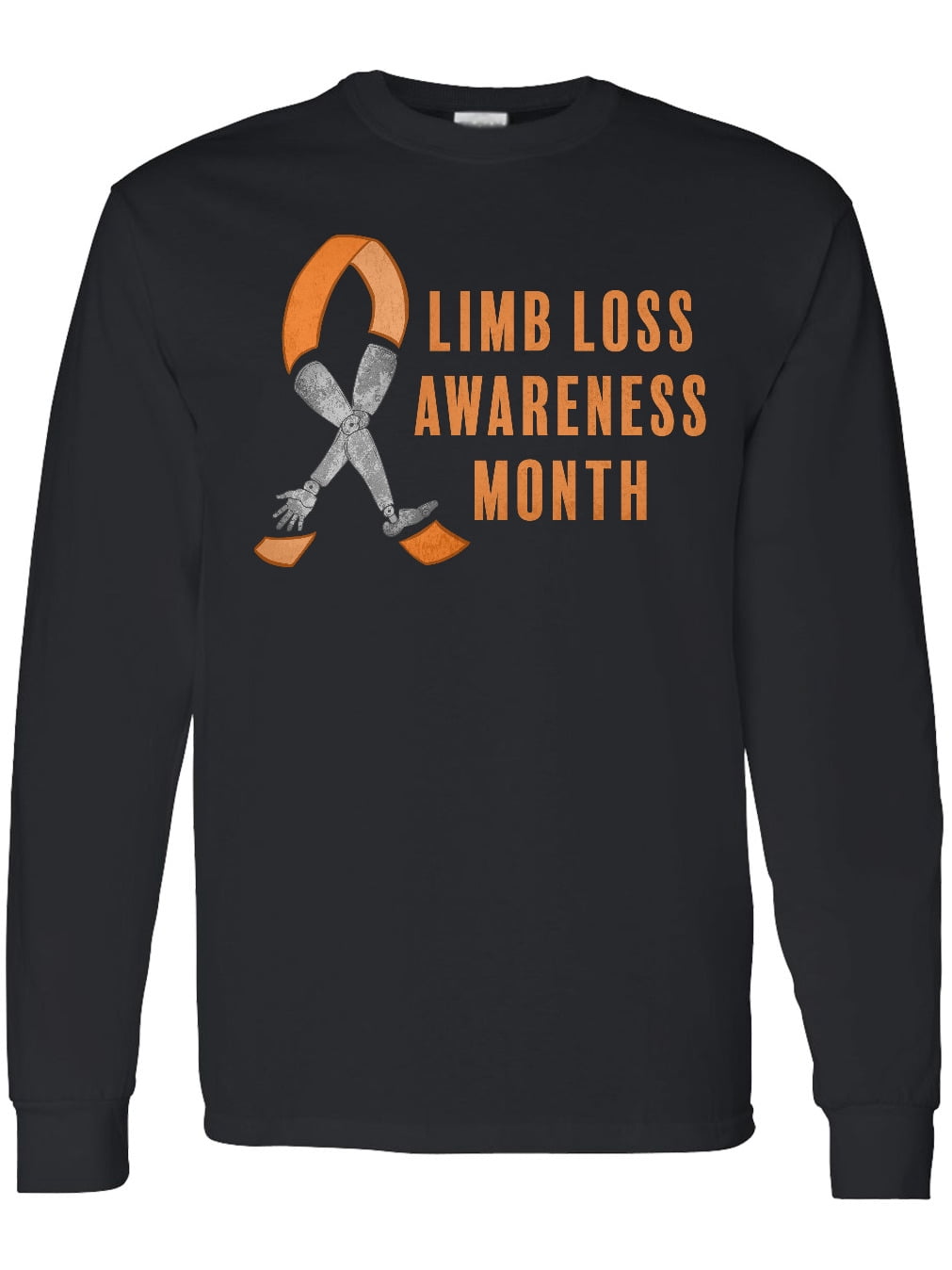 Inktastic Limb Loss Awareness Prosthetic Leg and Arm Orange Ribbon Long ...