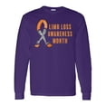thumbnail image 1 of Inktastic Limb Loss Awareness Prosthetic Leg and Arm Orange Ribbon Long Sleeve T-Shirt, 1 of 5