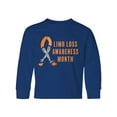 thumbnail image 1 of Inktastic Limb Loss Awareness Prosthetic Leg and Arm Orange Ribbon Long Sleeve Youth T-Shirt, 1 of 5