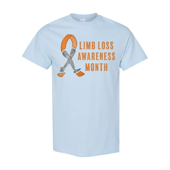 Inktastic Limb Loss Awareness Prosthetic Leg and Arm Orange Ribbon T-Shirt