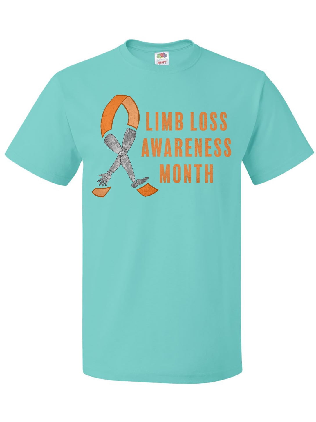 Prosethetic Ribbon Inktastic Limb Loss Awareness Prosthetic Leg and Arm Orange Ribbon T ...