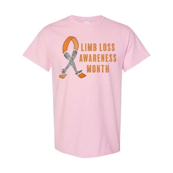 Inktastic Limb Loss Awareness Prosthetic Leg and Arm Orange Ribbon T-Shirt