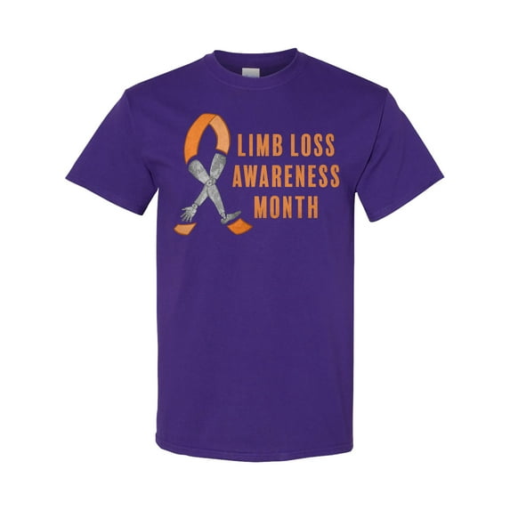 Inktastic Limb Loss Awareness Prosthetic Leg and Arm Orange Ribbon T-Shirt