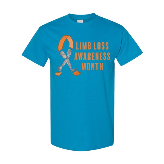 Inktastic Limb Loss Awareness Prosthetic Leg and Arm Orange Ribbon T-Shirt