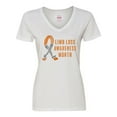 thumbnail image 1 of Inktastic Limb Loss Awareness Prosthetic Leg and Arm Orange Ribbon Women's V-Neck T-Shirt, 1 of 5