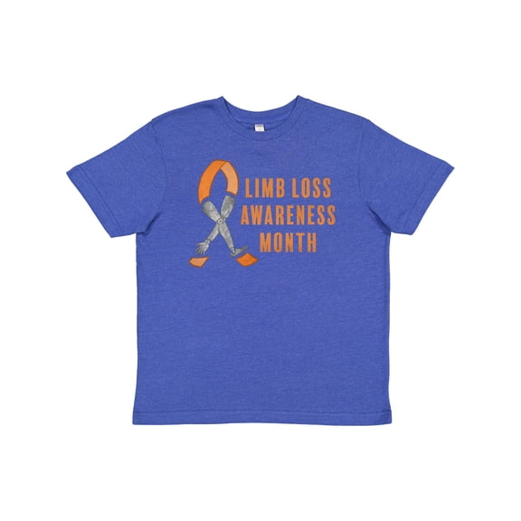 Inktastic Limb Loss Awareness Prosthetic Leg and Arm Orange Ribbon Youth T-Shirt