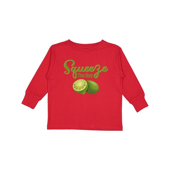 Inktastic Lime Squeeze The Day Boys or Girls Long Sleeve Toddler T-Shirt