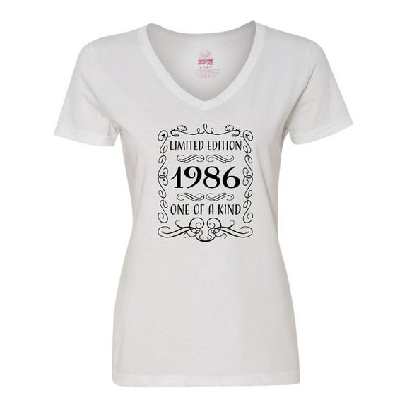 Inktastic Limited Edition 1986 One of a Kind Women's V-Neck T-Shirt