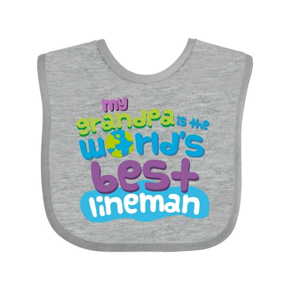 Inktastic Lineman Grandpa Boys or Girls Baby Bib