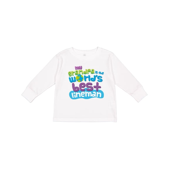 Inktastic Lineman Grandpa Boys or Girls Long Sleeve Toddler T-Shirt